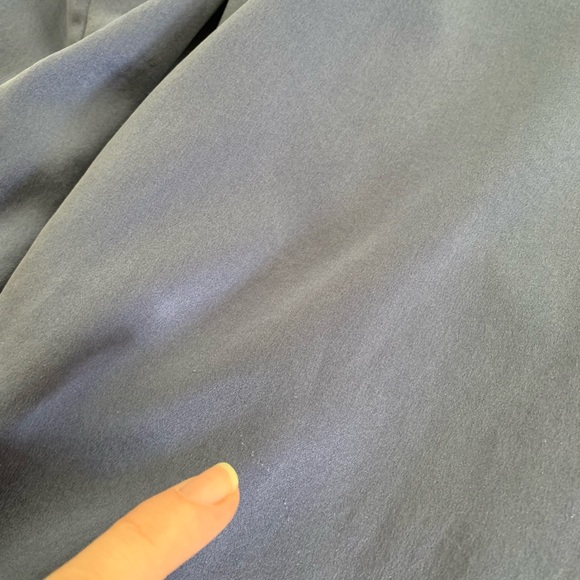 100% Silk Blue Button Down Jillian Jones Sleep Top Sz L - Picture 8 of 12